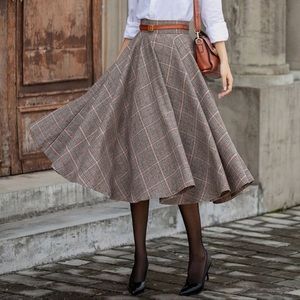 Vintage Long Plaid Will Skirt Crazy Horse